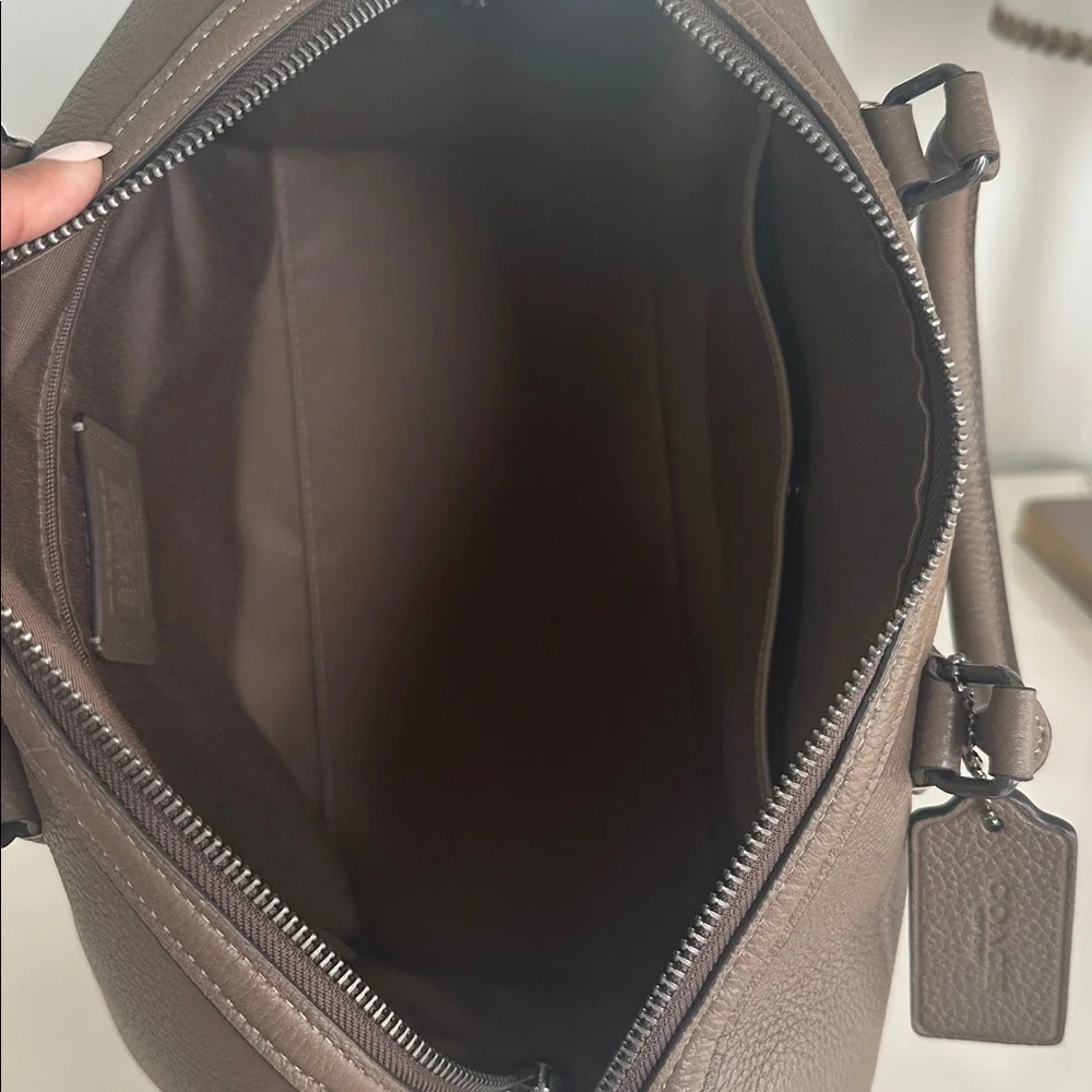 Coach Rowan Large Leather Satchel in Dark Stone CV960 - Picture 12 of 16